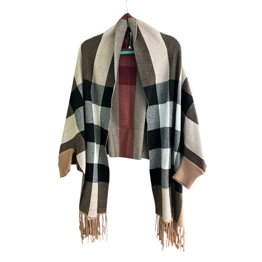 Selene L. Shawl/Scarf /Cover up/Poncho with sleeves - Multi